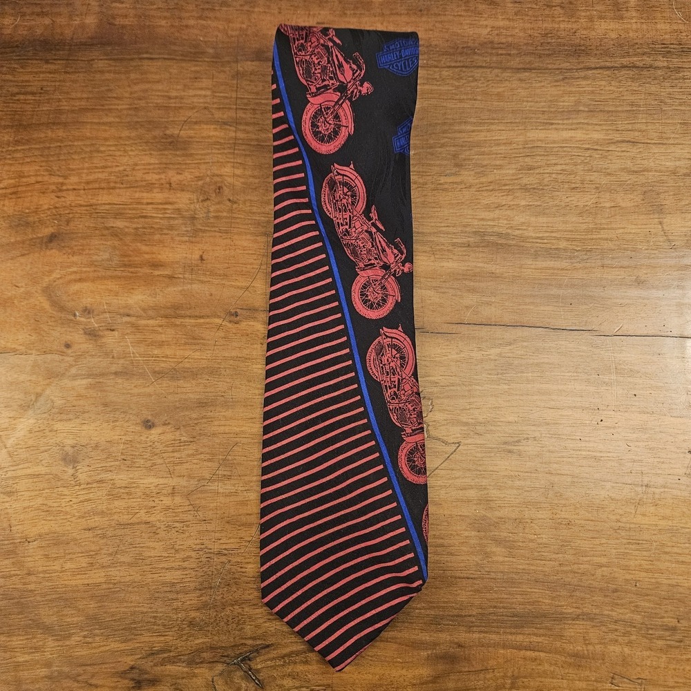 Vintage Harley-Davidson Stripes Motorcycle Retro Tie Ralph Marlin & Co. RM Style